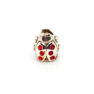 Pandora style Ladybug Rhinestone Bead